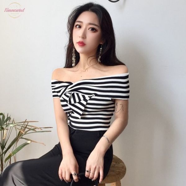 zh off shoulder crisscross front striped short sleeve t-shirt women summer temperament slim slash neck t shirt female harajuku, White
zh off shoulder crisscross front striped short sleeve t-shirt women summer temperament slim slash neck t shirt female harajuku, White
