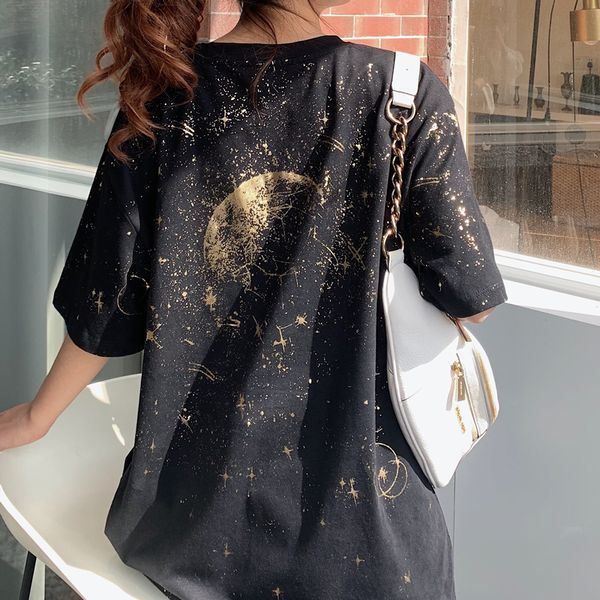 6535 cotton t-shirt women oversized loose bronze print short sleeve half sleeve ins harajuku-style 2020 summer wear chic, White
6535 cotton t-shirt women oversized loose bronze print short sleeve half sleeve ins harajuku-style 2020 summer wear chic, White