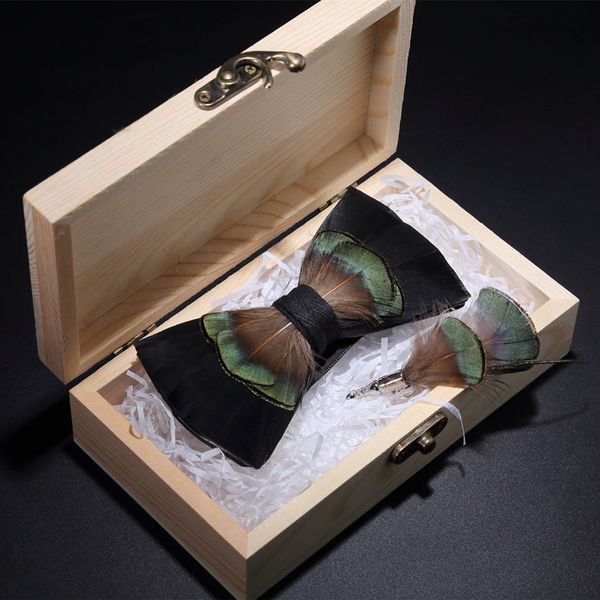 jemygins original design black green bird feather bow tie handmade bowtie brooch gift wooden box combo set for men wedding party, Blue;purple
jemygins original design black green bird feather bow tie handmade bowtie brooch gift wooden box combo set for men wedding party, Blue;purple