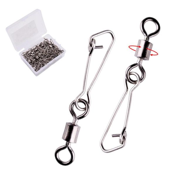 fishing hooks 50pcs stainless steel bearing interlock rolling swivel with hooked snap hook connector tackle box
fishing hooks 50pcs stainless steel bearing interlock rolling swivel with hooked snap hook connector tackle box
