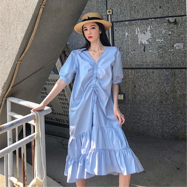 casual dresses korean chic solid beach party women's dress summer 2021 elegant lantern sleeve loose woman fashion ruffles long, Black;gray
casual dresses korean chic solid beach party women's dress summer 2021 elegant lantern sleeve loose woman fashion ruffles long, Black;gray