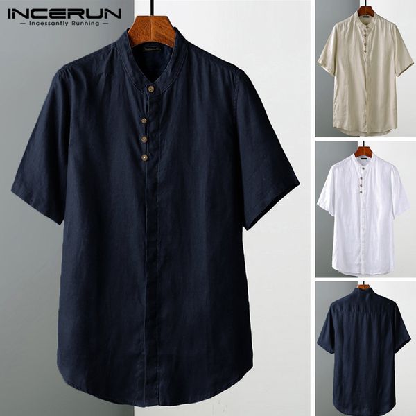 men's casual shirts incerun 2021 men cotton shirt harajuku short sleeve stand collar breathable streetwear buttons plain s-5xl7, White;black
men's casual shirts incerun 2021 men cotton shirt harajuku short sleeve stand collar breathable streetwear buttons plain s-5xl7, White;black