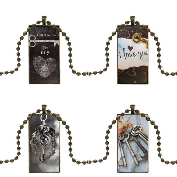 ej glaze for women i love you heart key glass cabochon pendant necklace rectangle fashion necklace, Silver
ej glaze for women i love you heart key glass cabochon pendant necklace rectangle fashion necklace, Silver