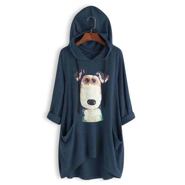 vogue plus size women hoodies dog print irregular pocket sweatshirt long section nice autumn coat 8m3, Black
vogue plus size women hoodies dog print irregular pocket sweatshirt long section nice autumn coat 8m3, Black