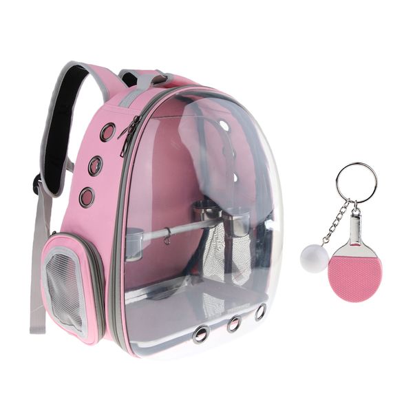 pet bird transparent space capsule carrier backpack with stand perch and feeding cups tray for parrots and other small animals with keychain
pet bird transparent space capsule carrier backpack with stand perch and feeding cups tray for parrots and other small animals with keychain