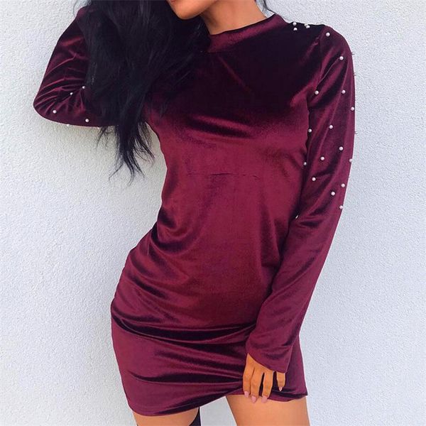 womens pearls pencil dresses 2019 autumn spring bodycon long sleeve slim fit dress winter pullover o neck short mini dress, Black;gray
womens pearls pencil dresses 2019 autumn spring bodycon long sleeve slim fit dress winter pullover o neck short mini dress, Black;gray