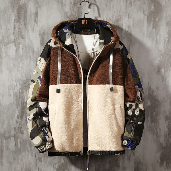 winter lambskin coat men's warm plus velvet thick parka men fashion contrast color hooded coat man streetwear cotton jacket men, Black
winter lambskin coat men's warm plus velvet thick parka men fashion contrast color hooded coat man streetwear cotton jacket men, Black