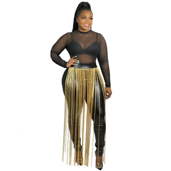 european station pu leather long pants tassel splice women trousers female club slim pencil pants mp8451, Black;white
european station pu leather long pants tassel splice women trousers female club slim pencil pants mp8451, Black;white
