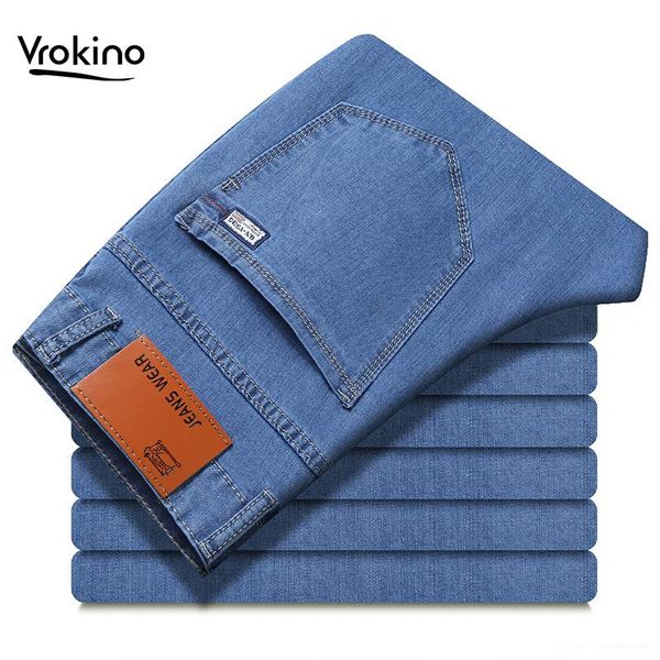 new in 2019 men's business casual light blue jeans fashion solid color high-quality stretch slim jeans trousers 38 40 42
new in 2019 men's business casual light blue jeans fashion solid color high-quality stretch slim jeans trousers 38 40 42