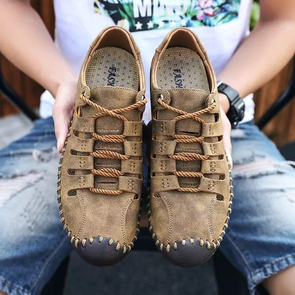 minanser summer men sandals 2019 fashion hollow out hand-made sport outdoor casual sandals soft leather shoes, Black
minanser summer men sandals 2019 fashion hollow out hand-made sport outdoor casual sandals soft leather shoes, Black