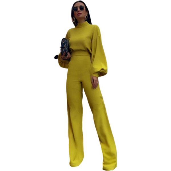spring autumn women solid jumpsuit turtleneck lantern sleeve high waist slim wide leg flare pants button elegant jumpsuits 2020, Black;white
spring autumn women solid jumpsuit turtleneck lantern sleeve high waist slim wide leg flare pants button elegant jumpsuits 2020, Black;white