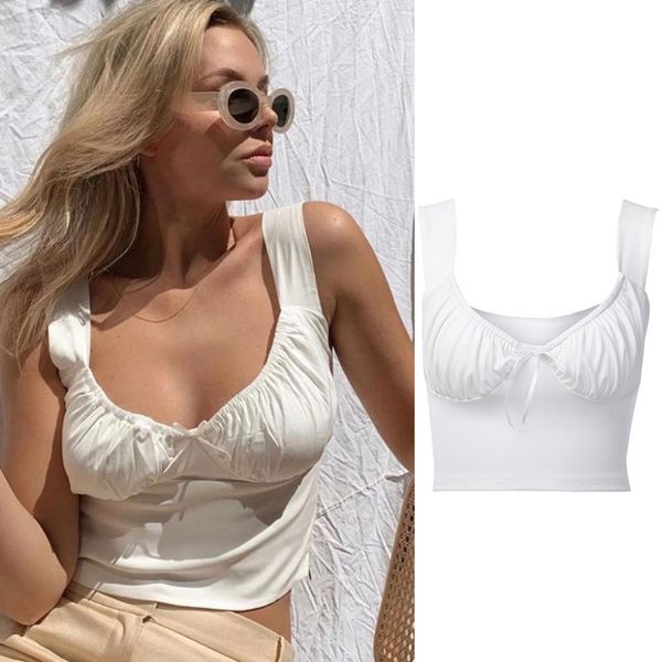 2020 casual whiter slim u collar tank summer sleeveless bowknot short crop female vacation party clothes wholesale, White
2020 casual whiter slim u collar tank summer sleeveless bowknot short crop female vacation party clothes wholesale, White