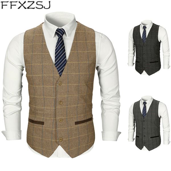 ffxzsj 2019 new men woolen suit vest single breasted plaid wedding groom slim fit vest waistcoat business formal for men, Black;white
ffxzsj 2019 new men woolen suit vest single breasted plaid wedding groom slim fit vest waistcoat business formal for men, Black;white