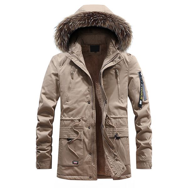 men long parkas popular hooded warm coat plus velvet detachable hooded washed cotton winter men's overcoat, Tan;black
men long parkas popular hooded warm coat plus velvet detachable hooded washed cotton winter men's overcoat, Tan;black