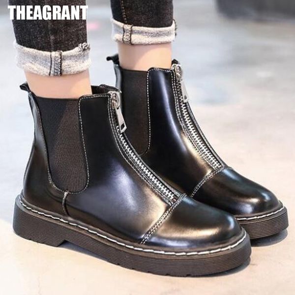 theagarnt 2019 british style women shoes ankle boots fall winter low heel motorcycle boots zipper platform shoes woman wbs2006, Black
theagarnt 2019 british style women shoes ankle boots fall winter low heel motorcycle boots zipper platform shoes woman wbs2006, Black