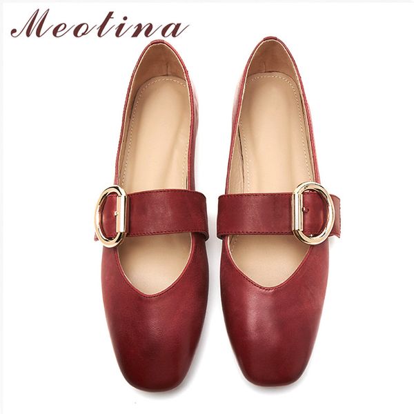 meotina women ballet flats shoes natural genuine leather flat mary janes shoes real leather buckle ladies 2019 size 34-39, Black
meotina women ballet flats shoes natural genuine leather flat mary janes shoes real leather buckle ladies 2019 size 34-39, Black