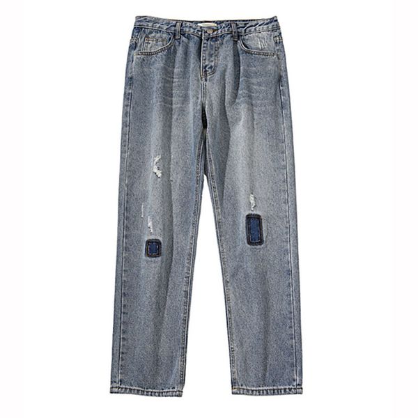 spring autumn 2020 fashion washing casual hip hop men's trousers korean denimn trendy jeans ripped hole wild straight pants, Blue
spring autumn 2020 fashion washing casual hip hop men's trousers korean denimn trendy jeans ripped hole wild straight pants, Blue