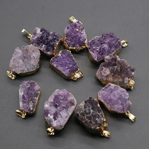 natural amethysts pendant raw rock mineral purple cluster crystal reiki healing gems stone quartz pendant necklaces for women, Silver
natural amethysts pendant raw rock mineral purple cluster crystal reiki healing gems stone quartz pendant necklaces for women, Silver