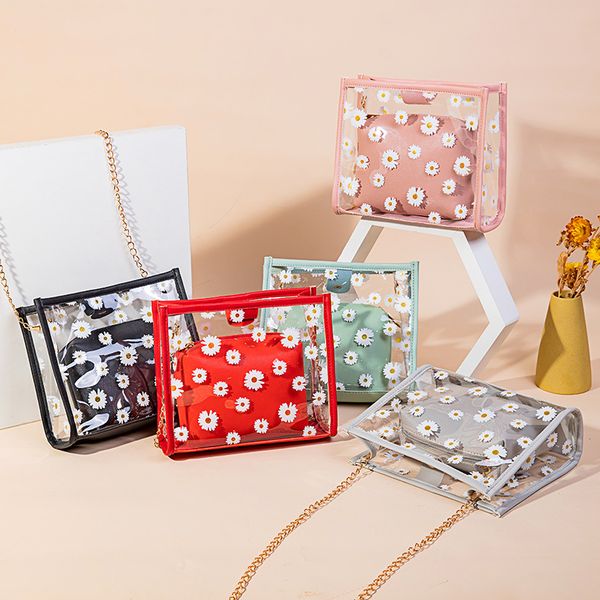 women's new 2020 summer korean fashion chrysanthemum printed transparent bag open chain pvc combination shoulder messenger bag
women's new 2020 summer korean fashion chrysanthemum printed transparent bag open chain pvc combination shoulder messenger bag