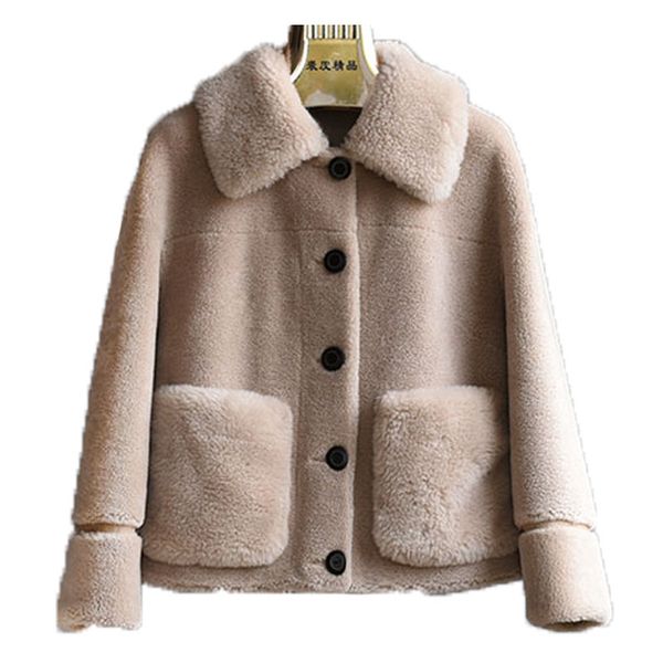 2019 winter jacket women natural wool fur outerwear pocket streetwear causal new fashion thick warm buttons real fur coat, Black
2019 winter jacket women natural wool fur outerwear pocket streetwear causal new fashion thick warm buttons real fur coat, Black