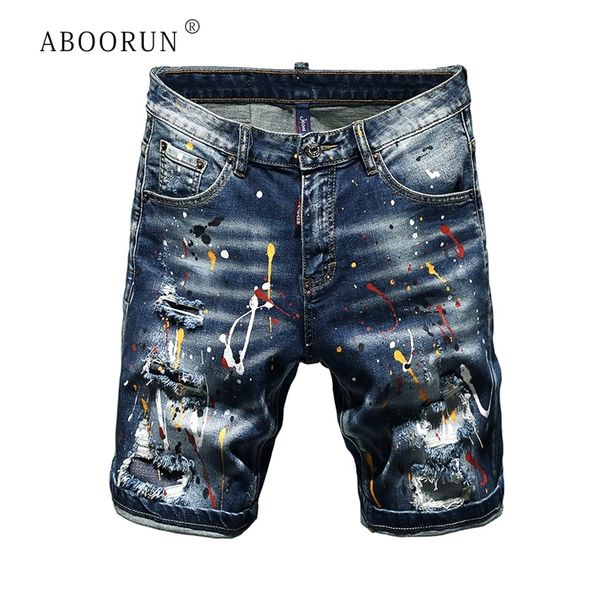 aboorun summer mens jeans shorts paint point ripped hi street denim shorts fashion casual slim fit shorts for male r1643 y200511, White;black
aboorun summer mens jeans shorts paint point ripped hi street denim shorts fashion casual slim fit shorts for male r1643 y200511, White;black