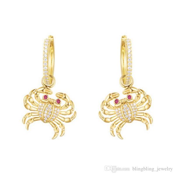 europe and the united states new earrings crystal diamond red corundum gold small crab sea crab ear nails personality temperament simple, Golden;silver 
europe and the united states new earrings crystal diamond red corundum gold small crab sea crab ear nails personality temperament simple, Golden;silver