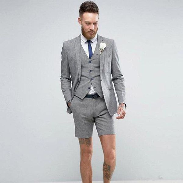 new made gray men suits handsome wedding suits for groom men slim fit beach summer beach party prom 3 pieces jacket+vest+short pant 573, Black;gray
new made gray men suits handsome wedding suits for groom men slim fit beach summer beach party prom 3 pieces jacket+vest+short pant 573, Black;gray