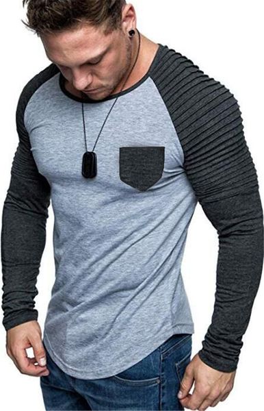 mens designer spell color tshirt drape long sleeve and pocket homme tshirt male circular hem casual, White;black
mens designer spell color tshirt drape long sleeve and pocket homme tshirt male circular hem casual, White;black