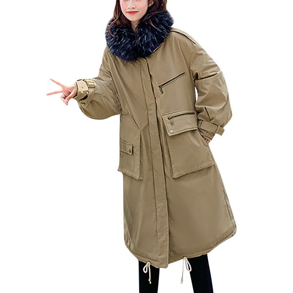 winter coat women winter long parkas female hooded drawstring coat cotton fur basic long for women parka outwear, Black
winter coat women winter long parkas female hooded drawstring coat cotton fur basic long for women parka outwear, Black
