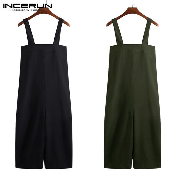 incerun fashion men romper straps wide leg jumpsuits casual pants loose solid color suspenders cool men overalls streetwear 2019, Black
incerun fashion men romper straps wide leg jumpsuits casual pants loose solid color suspenders cool men overalls streetwear 2019, Black