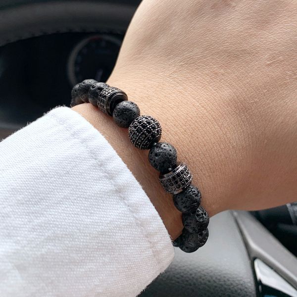 2019 classic pava cz ball charm bracelet men fashion geometric lava stone bead bracelet for men jewelry gift, Golden;silver
2019 classic pava cz ball charm bracelet men fashion geometric lava stone bead bracelet for men jewelry gift, Golden;silver