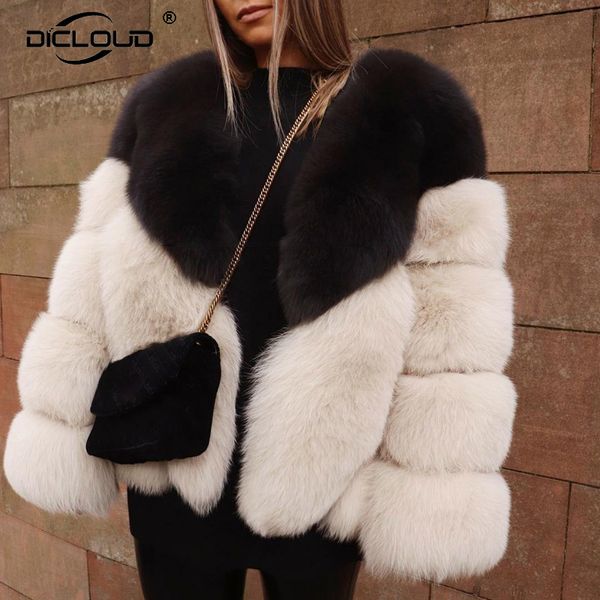 luxury contrast color fur coat women winter faux fox fur jackets coats street fashion fluffy overcoat thick warm fake fur jacket y201004, Black
luxury contrast color fur coat women winter faux fox fur jackets coats street fashion fluffy overcoat thick warm fake fur jacket y201004, Black