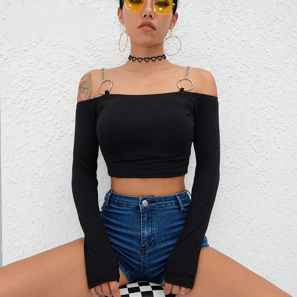 womens designer t shirts womens designer clothing katoen off shoulder vrouwen t shirts ring lange mouw crop tee herfst tshirt, White
womens designer t shirts womens designer clothing katoen off shoulder vrouwen t shirts ring lange mouw crop tee herfst tshirt, White