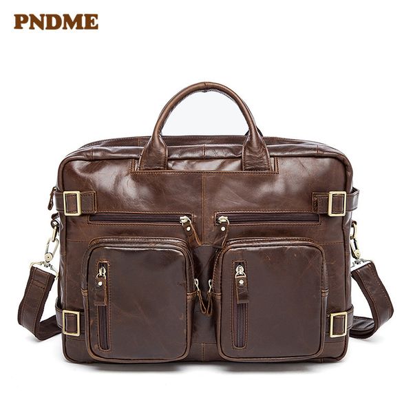 pndme vintage genuine leather men's briefcase large capacity shoulder messenger bags multi function luxury 14 inch lapbag
pndme vintage genuine leather men's briefcase large capacity shoulder messenger bags multi function luxury 14 inch lapbag