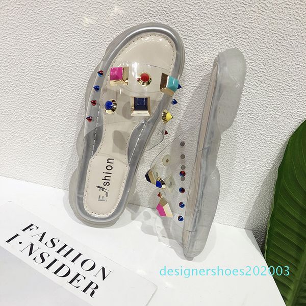 luxury designer women shoes designer slippers transparent color rivet platform slide lady flip flops studded anti-skid thick bottom d03, Black
luxury designer women shoes designer slippers transparent color rivet platform slide lady flip flops studded anti-skid thick bottom d03, Black
