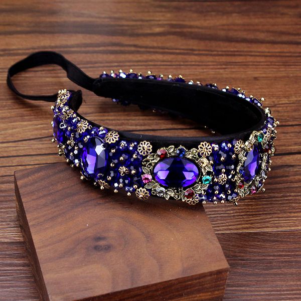 vintage baroque luxury royal blue crystal bride tiara headband handmade rhinestone hairband for women girls wedding hair jewelry, Golden;white
vintage baroque luxury royal blue crystal bride tiara headband handmade rhinestone hairband for women girls wedding hair jewelry, Golden;white