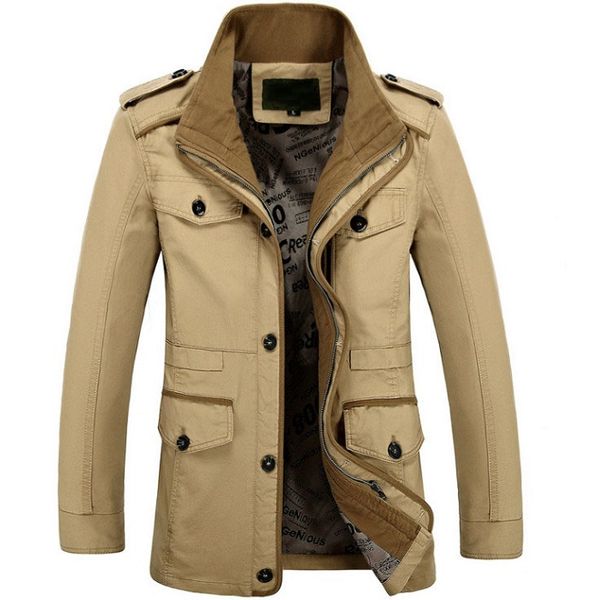 spring and autumn jacket men windbreaker outwear men's cotton jacket plus size mens long style trench coat stand collar coat, Black;brown
spring and autumn jacket men windbreaker outwear men's cotton jacket plus size mens long style trench coat stand collar coat, Black;brown