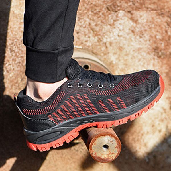 men safety shoes steel toe work boots breathable anti-smashing anti-piercing construction comfortable industrial shoes for men, Black
men safety shoes steel toe work boots breathable anti-smashing anti-piercing construction comfortable industrial shoes for men, Black