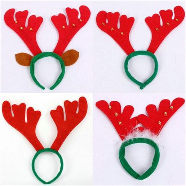 Christmas Decorations Christmas Antler Hair Bands Red Non Woven Headband Holiday Party Birthday Party Supplies Ems Fj413