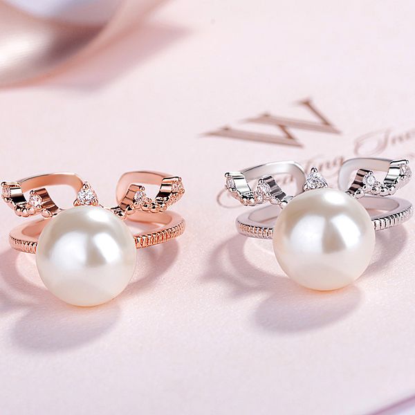 new style european and american style women's natural pearl crown zircon inlaid ring 10 size shell pearls rings foreign trade wh, Silver
new style european and american style women's natural pearl crown zircon inlaid ring 10 size shell pearls rings foreign trade wh, Silver