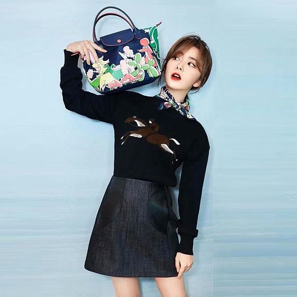 new fashion spring party office print sweater denim pu leather stitching half skirt elegant chic women's sets, White
new fashion spring party office print sweater denim pu leather stitching half skirt elegant chic women's sets, White