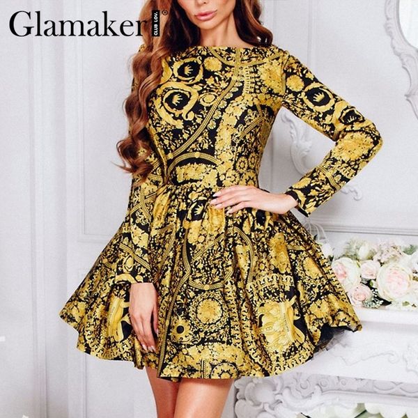 glamaker paisley print vintage short dress a line long sleeve gold elegant retro dress spring party club mini dress women, Black;gray
glamaker paisley print vintage short dress a line long sleeve gold elegant retro dress spring party club mini dress women, Black;gray