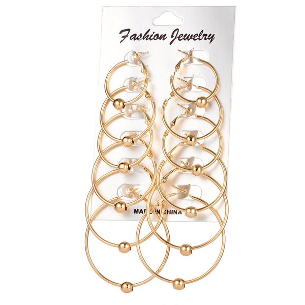 6pcs / set european and american retro fashion hoop earrings simple commuting party festival women's jewelry, Golden;silver
6pcs / set european and american retro fashion hoop earrings simple commuting party festival women's jewelry, Golden;silver