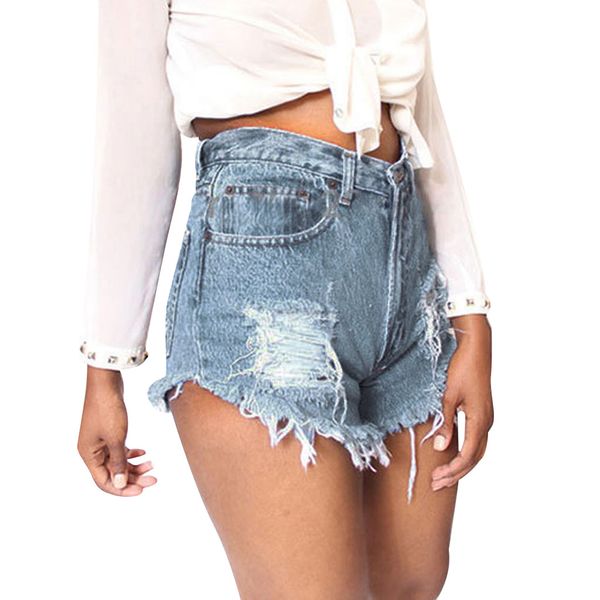 women's fashion summer stitching worn hole short denim jeans high waist stretch straight drawstring stretch pants, Blue
women's fashion summer stitching worn hole short denim jeans high waist stretch straight drawstring stretch pants, Blue