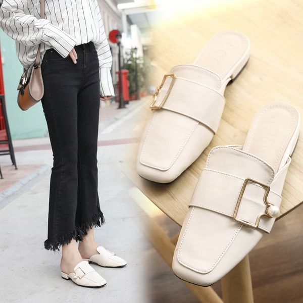 new low heel mule women buckle closed toe slippers casual shoes slip on slides leather loafers mules sandalias mujer black beige
new low heel mule women buckle closed toe slippers casual shoes slip on slides leather loafers mules sandalias mujer black beige
