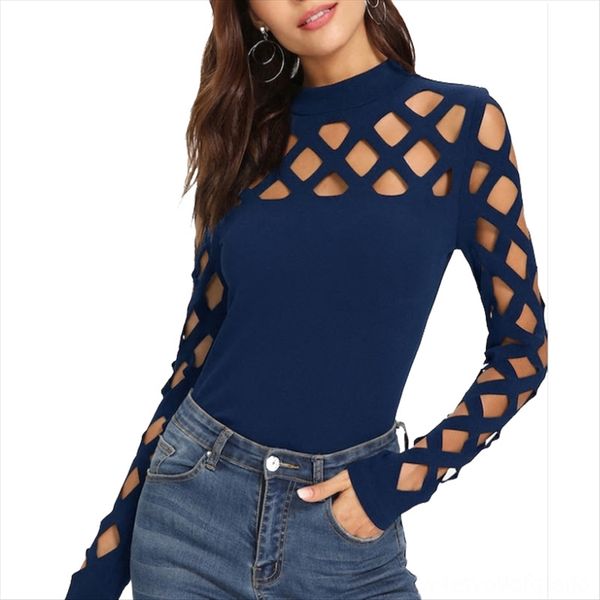 season solid color round collar cotton blended burnt flower hollow long sleeve female t-shirt sexy, White
season solid color round collar cotton blended burnt flower hollow long sleeve female t-shirt sexy, White