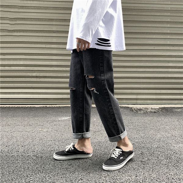 straight jeans men's fashion solid color casual retro ripped jeans men streetwear wild loose hip hop hole denim trousers summer, Blue
straight jeans men's fashion solid color casual retro ripped jeans men streetwear wild loose hip hop hole denim trousers summer, Blue
