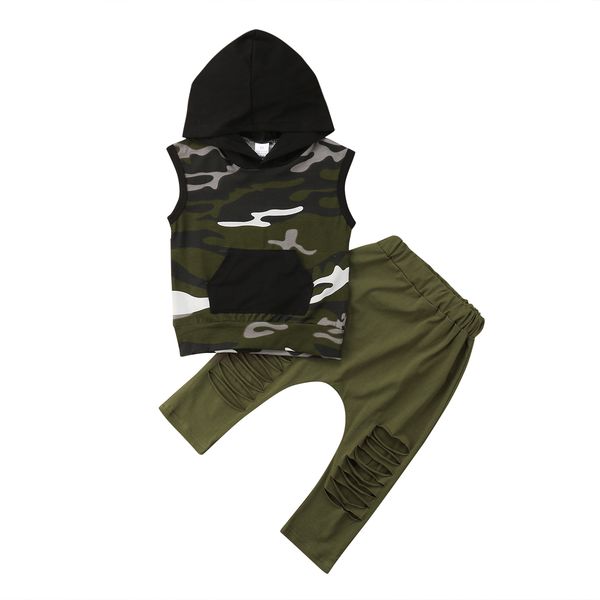 Toddler Kid Boy Clothes Camo Sleeveless Hooded Vest Top Ripped Harem Hollow Green Pants Fashion Set Outfits
Toddler Kid Boy Clothes Camo Sleeveless Hooded Vest Top Ripped Harem Hollow Green Pants Fashion Set Outfits