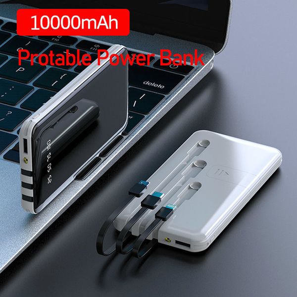 10000 mah portable power bank built-in 3 cables full screen powerbank fast charging external battery for iphone samsung xiaomi
10000 mah portable power bank built-in 3 cables full screen powerbank fast charging external battery for iphone samsung xiaomi