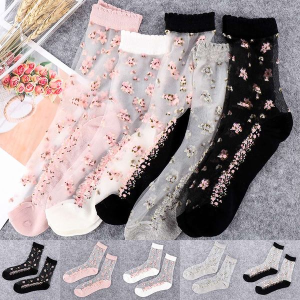 1pair spring summer women socks cool crystal short tube jacquard fashion ladies short ankle transparent elastic silk sock, Black;white
1pair spring summer women socks cool crystal short tube jacquard fashion ladies short ankle transparent elastic silk sock, Black;white